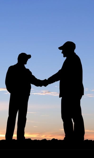 Farmers shaking hands