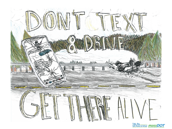 Don't text & drive. Get there alive.