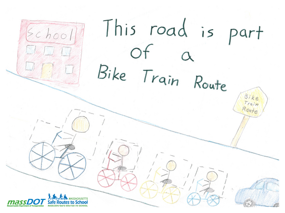 This road is part of a bike train route