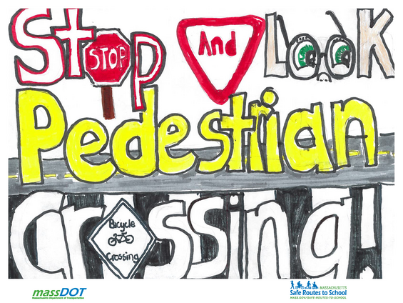 Stop and look. Pedestrian crossing