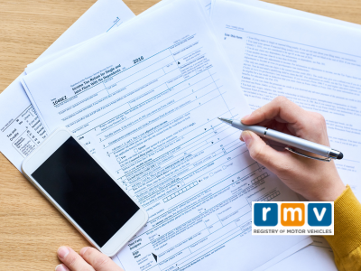 a person filing out tax information