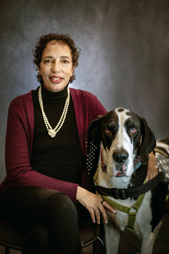 Corporal Micaila Britto  with her dog, Rabbit