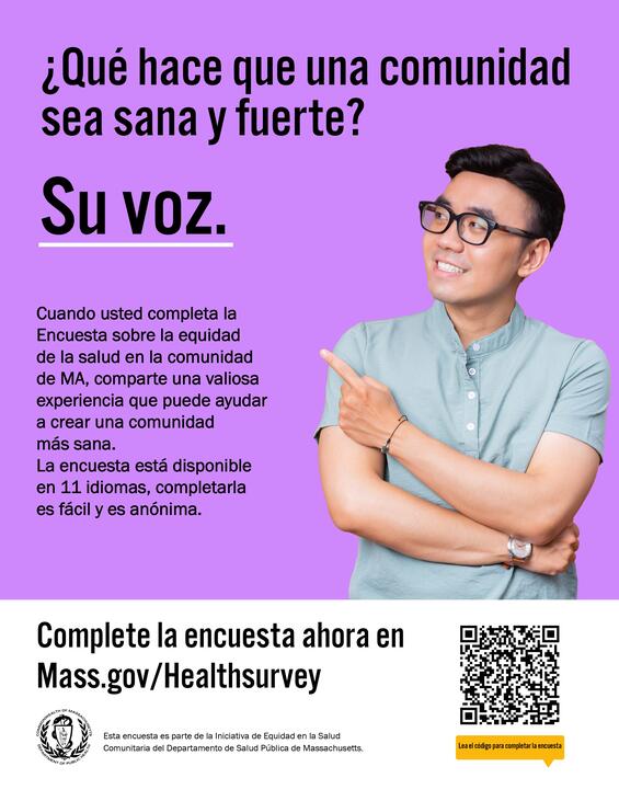 A person pointing to a purple background  Description automatically generated