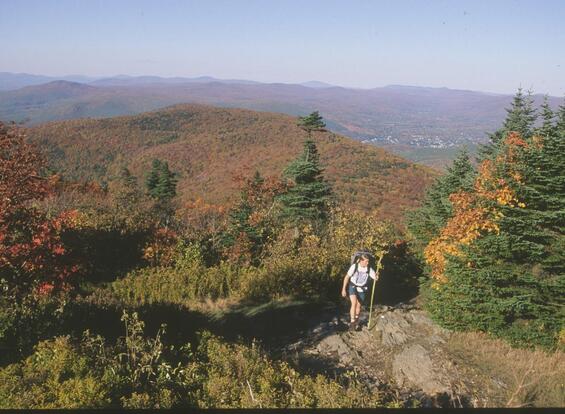 hiker in fall