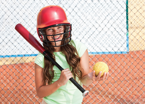 Girl with baseball bat