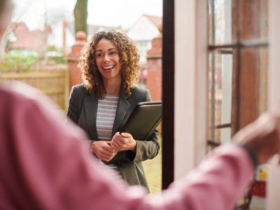 Caseworker smiling