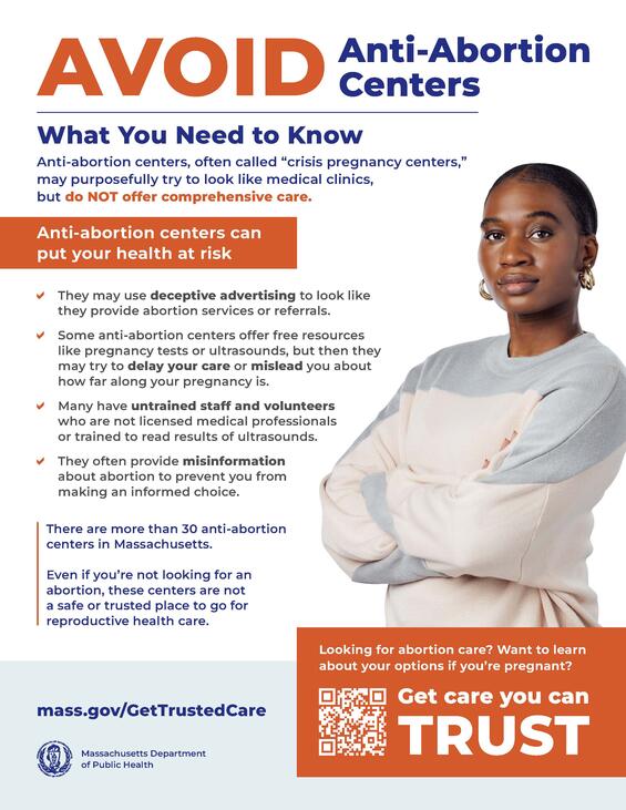 AAC fact sheet preview with title: Avoid anti-abortion centers, what you need to know