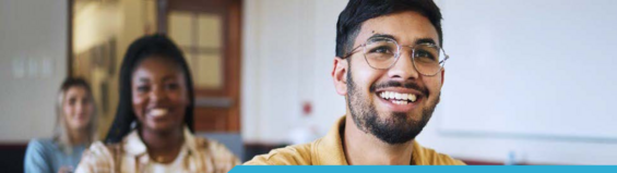A male student smiling