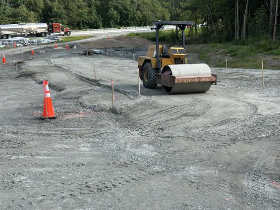 Construction equipment at the ramp site.
