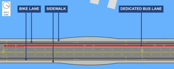 A plan view of a bridge reconstruction project to illustrate the concept of a conceptual plan.