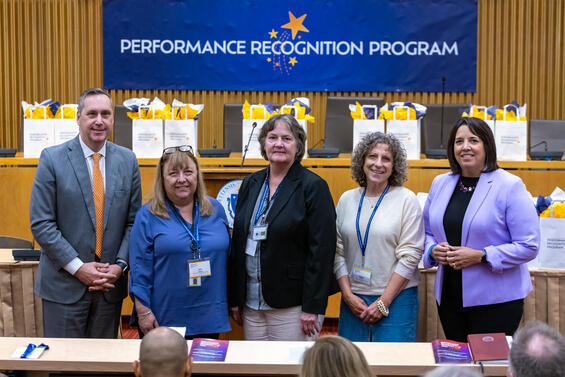 DOR Employee Training and Development Team Members, along with Secretary Gorzkowicz, and Lieutenant Governor Kim Driscoll