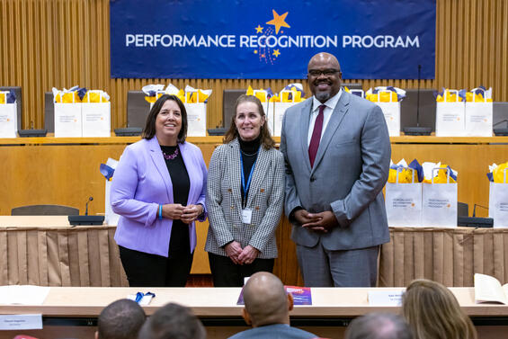 (L-R) Lieutenant Governor Kim Driscoll, Carballo Winner Anne Marie Stronach, and Secretary Tutwiler