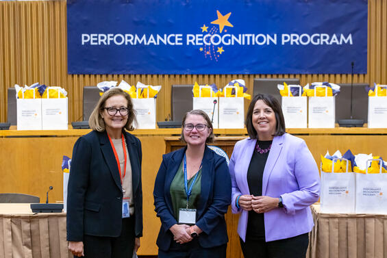 (L-R) Secretary Walsh, Equity Winner Nicole Schmitt, and Lieutenant Governor Kim Driscoll