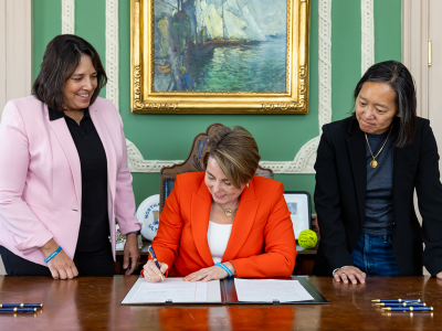 Gov. Healey signing Mass Leads Act