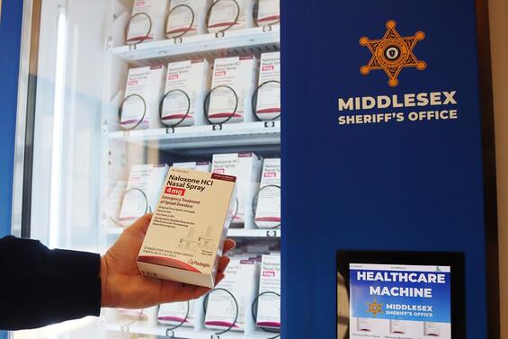 The Middlesex Office Installed a Naloxone Vending Machine to dispense free overdose reversal medication