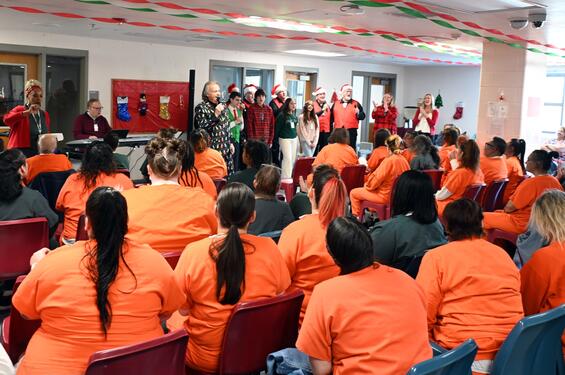 Women at the Western Massachusetts Regional Women's Correctional Center were treated to a holiday concert