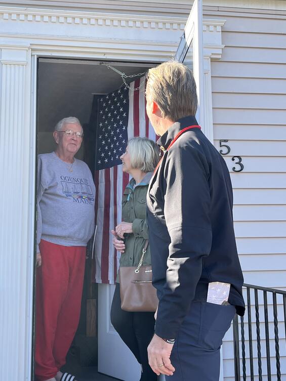 Sheriff Patrick McDermott checking in on a local veteran
