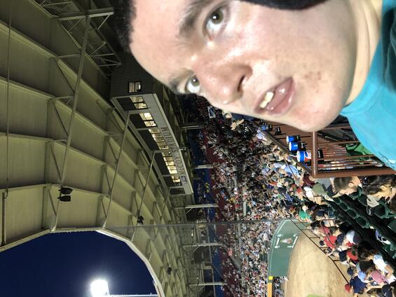 A man at a baseball game.