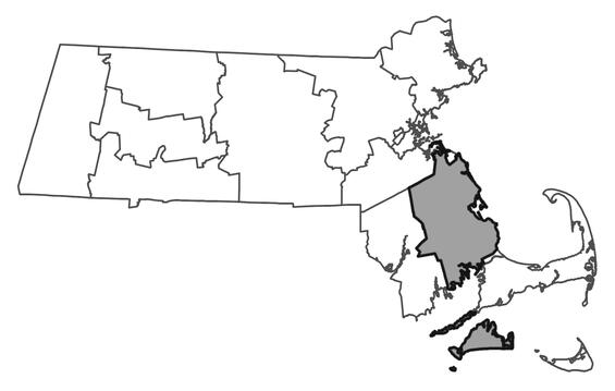Map showing the distribution of this species in Massachusetts