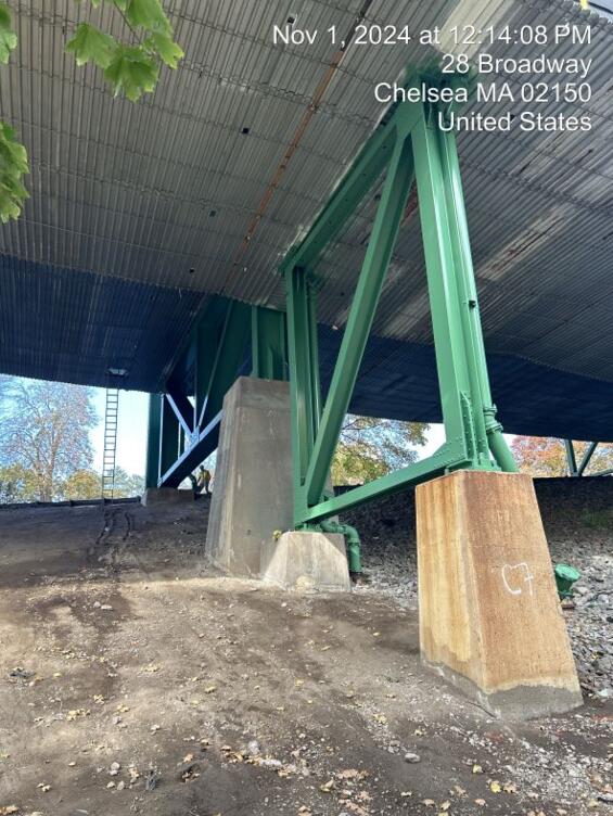 View from underneath the Tobin Bridge
