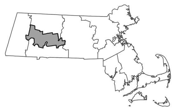 Map showing the distribution of this species in Massachusetts.