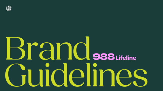 Text: Brand Guidelines, 988 Lifeline