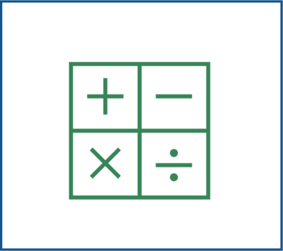 green icon with a plus, minus, multiplication and division sign