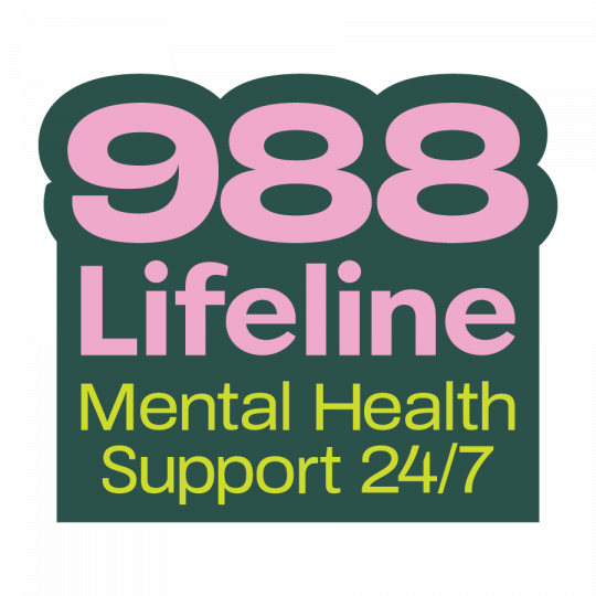 Sticker preview with text "988 Lifeline Mental Health Support 24/7"