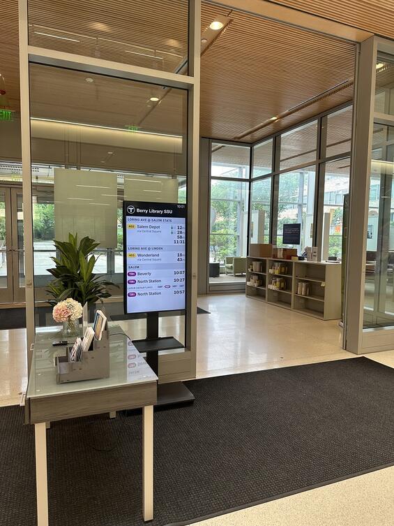 Berry Library transit screen