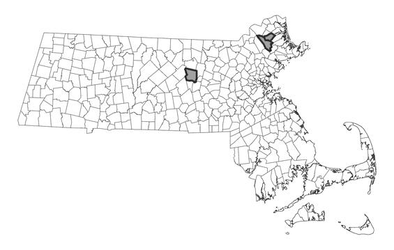 Map showing the distribution of this species in Massachusetts
