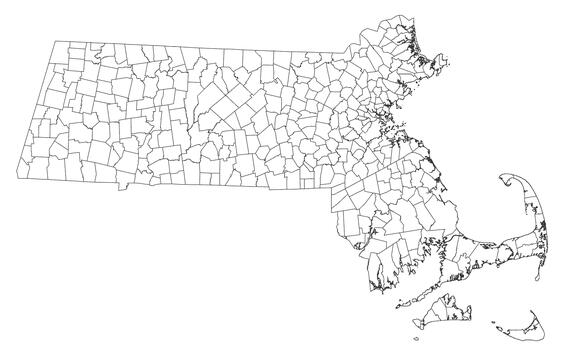 Map showing the distribution of this species in Massachusetts