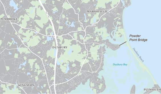 Powder Point Bridge replacement project area map