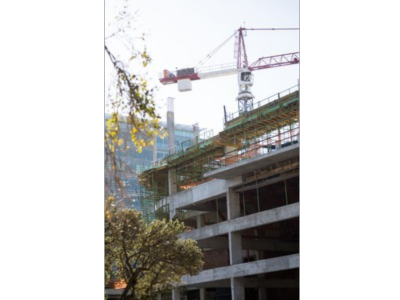 Construction site of building
