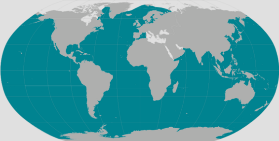 Map showing the distribution of this species