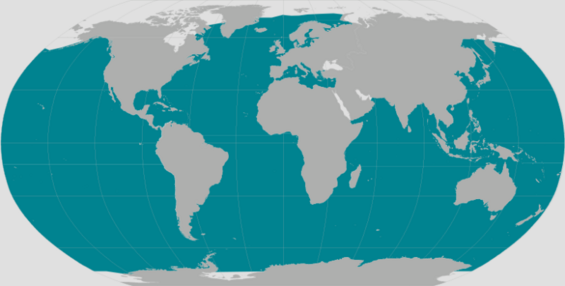 Map showing the distribution of this species