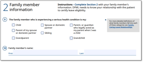 PFML family medical form