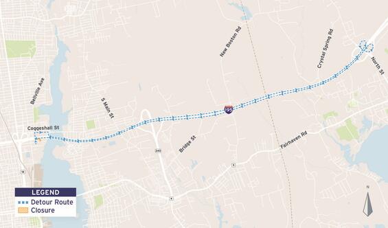 Exit 27 I-195 e detour map