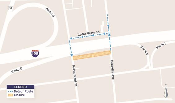 Kenyon Street detour map
