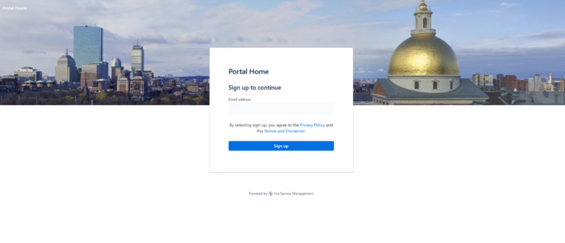 Screenshot in Jira showing where to enter your email and click 'Sign up.'