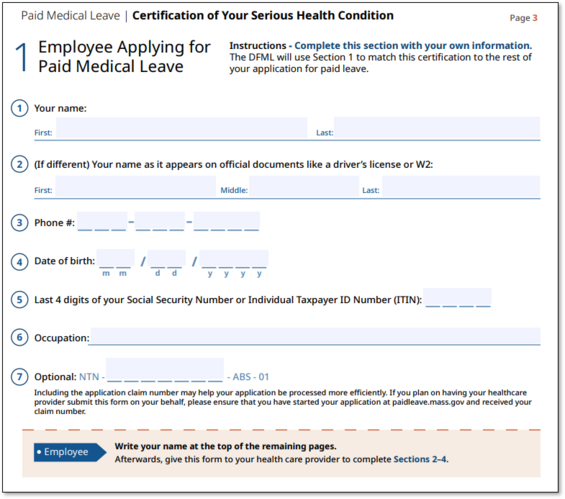 PFML Medical Form