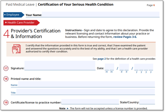 PFML Medical Form