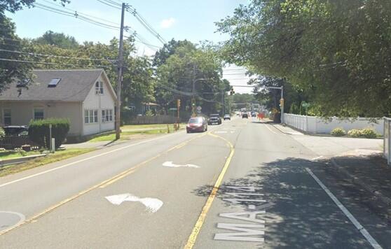 Looking along Route 114 in Middleton