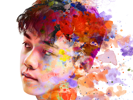 Abstract image of a teenage boy