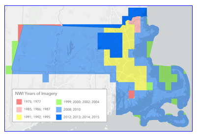 NWI metadata years of imagery