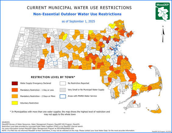 Current Municipal Water Use Restrictions by Town