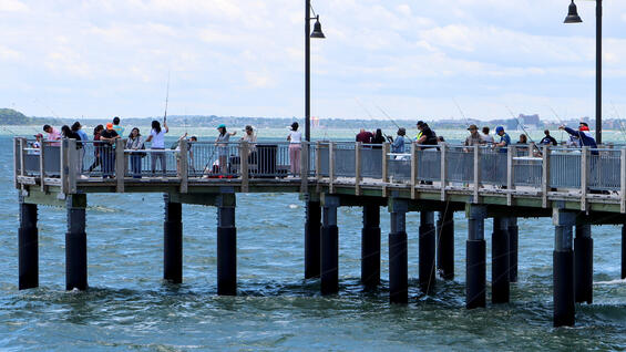 A fishing pier on Deer Island.