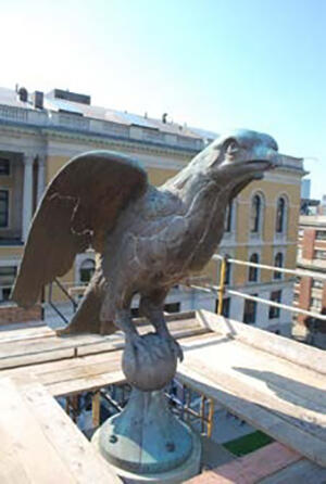 Beacon Hill Monument eagle before treatment