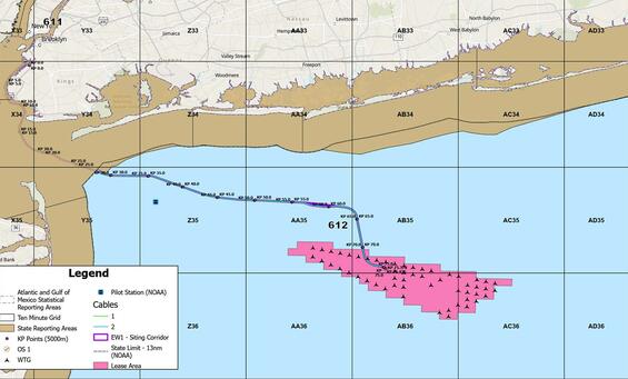 Empire Wind farm area map.
