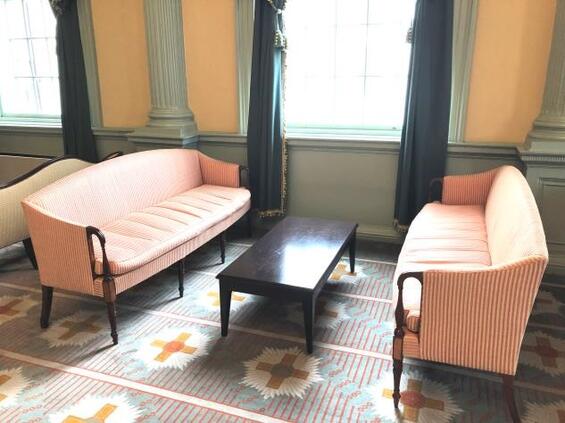 Federal-style sofas in the Senate Reading Room