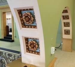 Detail shot of floral decoration in State Library archway